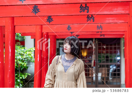 赤鳥居 津城跡高山神社 53686783