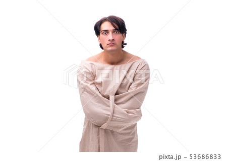Young mad man isolated on white  53686833