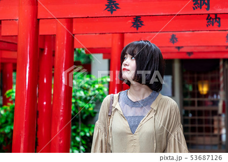 赤鳥居 津城跡高山神社 赤鳥居 津城跡高山神社 53687126