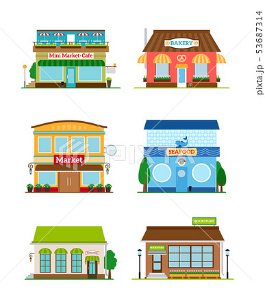 Shop store facade set 53687314