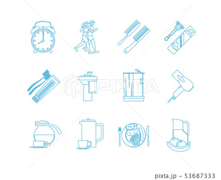 Good Morning Time Line Art Icons 53687333