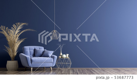 Interior with armchair and coffee table 3d 53687773