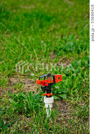 Closeup of Garden sprinkler do not working state Closeup of Garden sprinkler do not working state 53690419