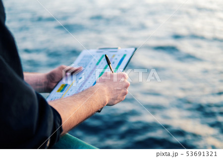 Deck Officer on deck of offshore vessel or ship Deck Officer on deck of offshore vessel or ship 53691321