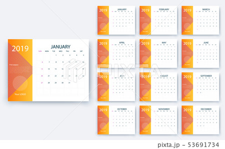 simple calendar 2019 yesr, Stock vector design eps10. 53691734
