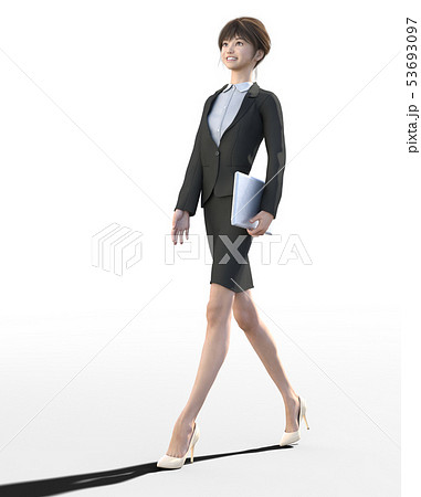 ビジネススーツを着た若い女性　perming3DCGイラスト素材 53693097