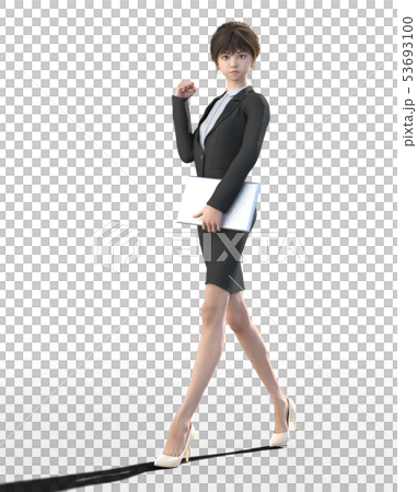 ビジネススーツを着た若い女性　perming3DCGイラスト素材 53693100