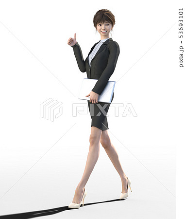 ビジネススーツを着た若い女性　perming3DCGイラスト素材 53693101