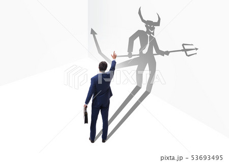 Devil hiding in the businessman - alter ego concept 53693495