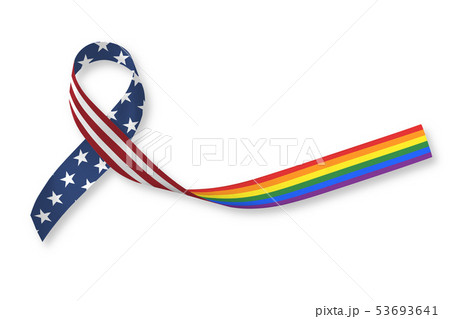 LGBT LGBTI Rainbow USA flag ribbon awareness LGBT LGBTI Rainbow USA flag ribbon awareness 53693641