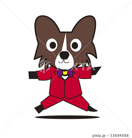 ダンスする犬のイラスト素材