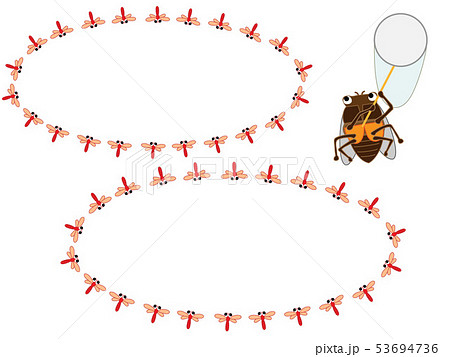 昆虫のタイトルフレームのイラスト素材