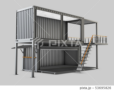 3d Illustration of Converted old shipping 53695826
