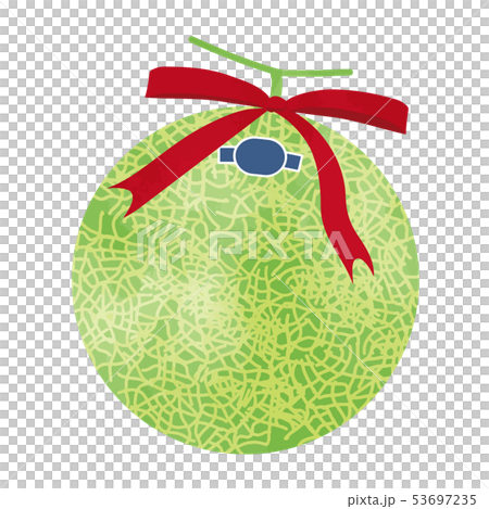マスクメロン リボン付きのイラスト素材
