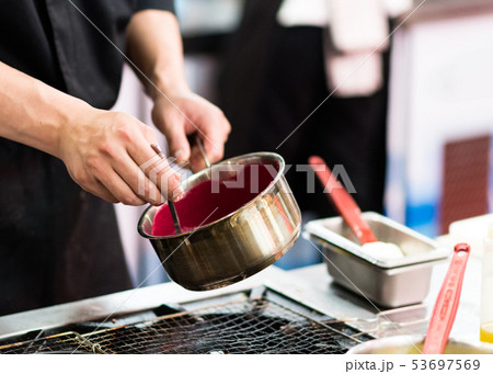 Chef cooking food in the kitchen, Chef preparing 53697569