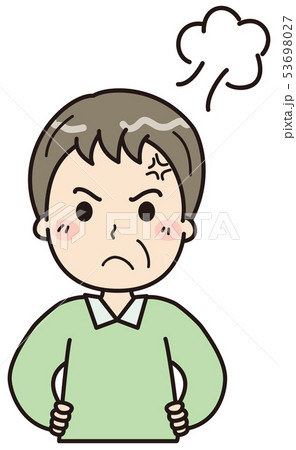 高齢男性 怒るイラストのイラスト素材