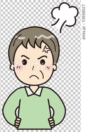 高齢男性 怒るイラストのイラスト素材