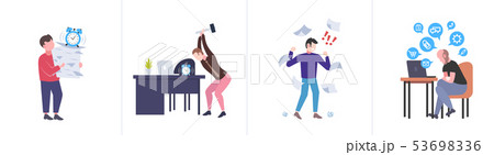 set different business concepts businesspeople hardworking process concept various working 53698336