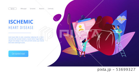 Ischemic heart disease concept landing page. 53699327
