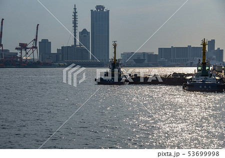 大阪南港・大阪府咲洲庁舎の見える南港の風景 大阪南港・大阪府咲洲庁舎の見える南港の風景 53699998