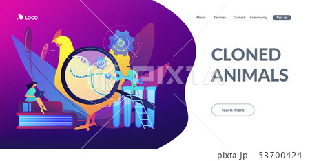 Genetically modified animals concept landing page. Genetically modified animals concept landing page. 53700424
