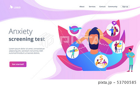 Anxiety concept landing page Anxiety concept landing page 53700585