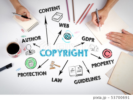 Copyright Concept. Chart with keywords and icons Copyright Concept. Chart with keywords and icons 53700691