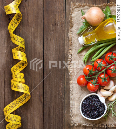 Black organic rice, olive oil, vegetables and Black organic rice, olive oil, vegetables and 53700817