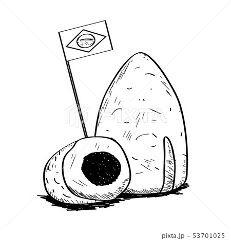 Pastei de queijo with a flag of Brazil - Outline Pastei de queijo with a flag of Brazil - Outline 53701025