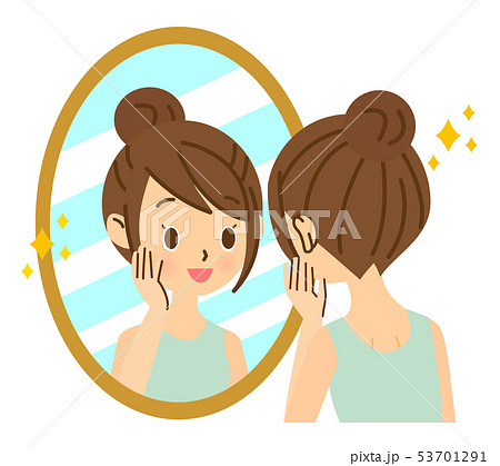 looking in mirror clipart