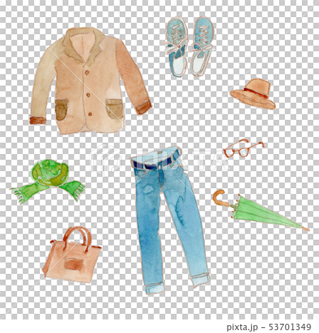 Casual clothes set watercolor Casual clothes set watercolor 53701349