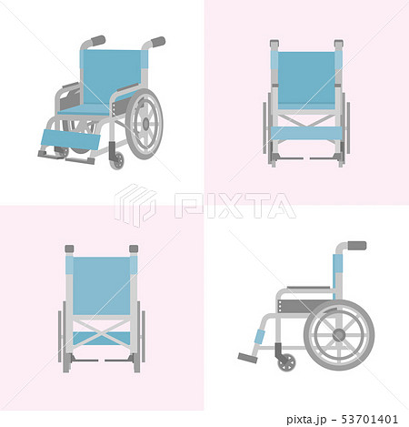 車椅子 4つのアングルのイラスト素材