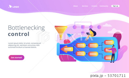 Bottleneck analysis concept landing page. Bottleneck analysis concept landing page. 53701711