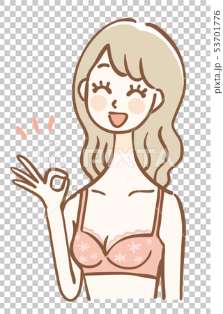 Woman in lingerie Upper body OK sign 53701776