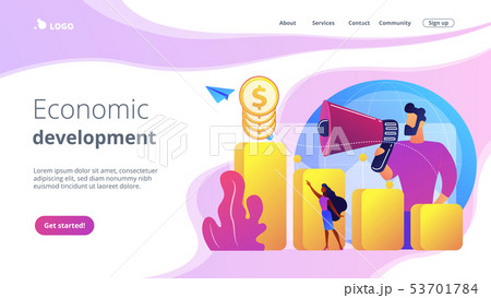 Economic development concept landing page. 53701784