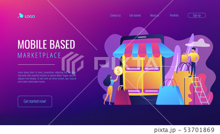 Seller reputation system concept landing page. Seller reputation system concept landing page. 53701869