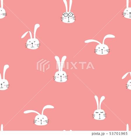 Seamless pattern with lovely bunny background.のイラスト素材