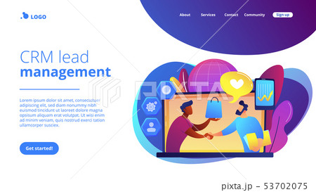 Customer Relationship Management concept landing page. Customer Relationship Management concept landing page. 53702075