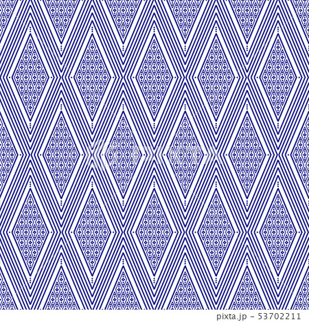 seamless Thai pattern, blue and white modern shape 53702211