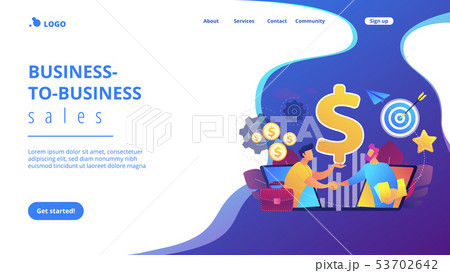 Business-to-business sales concept landing page. Business-to-business sales concept landing page. 53702642