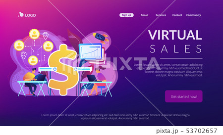 Virtual sales concept landing page. 53702657