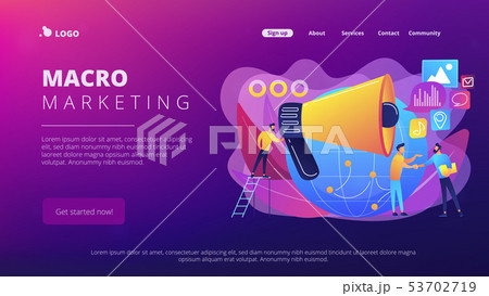 Macromarketing concept landing page. 53702719