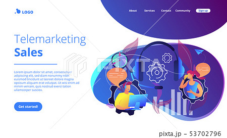 Cold calling concept landing page. 53702796