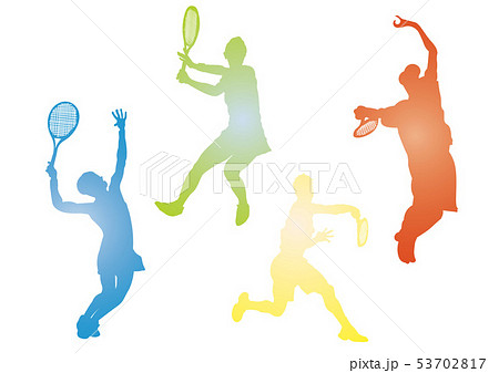 テニス シルエットのイラスト素材 53702817 Pixta