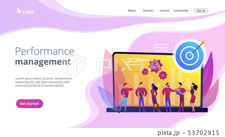 Performance management concept landing page. Performance management concept landing page. 53702915