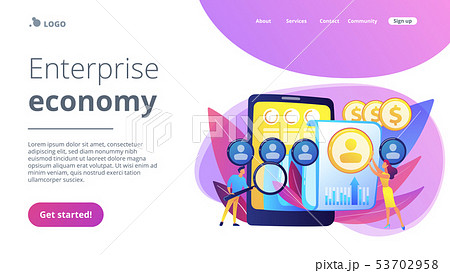 Mobile expense management concept landing page. 53702958