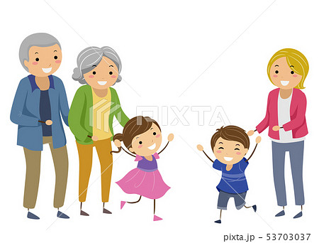 Stickman Kids Foster Siblings Reunite Illustration 53703037