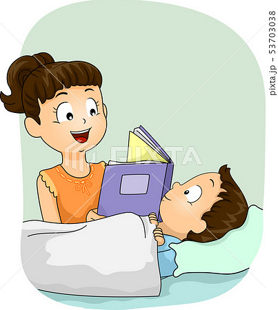 Kid Girl Sister Book Baby Illustration 53703038