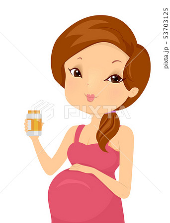 Girl Pregnant Medicine Illustration Girl Pregnant Medicine Illustration 53703125
