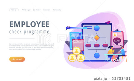 Employee assessment software concept landing page. Employee assessment software concept landing page. 53703481